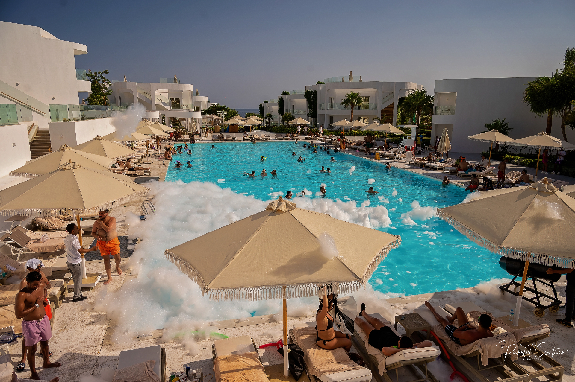 Luxury resort foam party